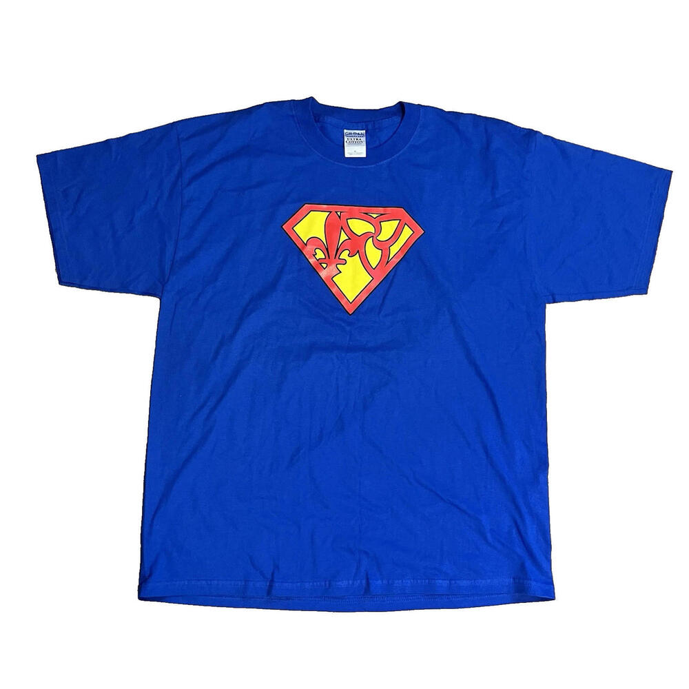 Y2K Superman T Shirt Gildan Men's XL Blue
